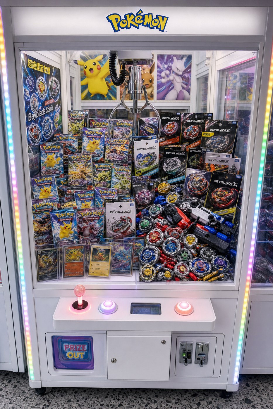 夾公仔機入面有 Pokémon 卡同爆旋陀螺